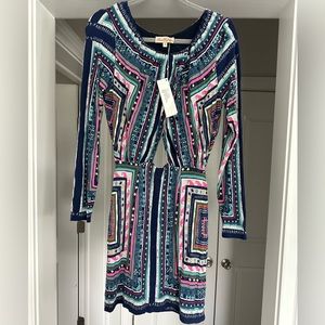 Mara Hoffman Ruched Keyhole Dress Modal Magic Carpet Navy
